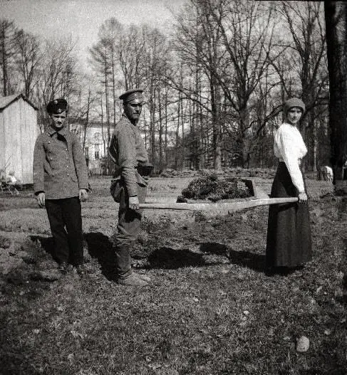 Ольга Николаевна на работах в Царскосельском парке Май 1917 г Ольга - фото 52