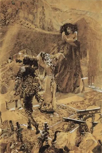 Пляска Тамары Бумага черная акварель белила 18901891 гг Тамара и Демон - фото 12