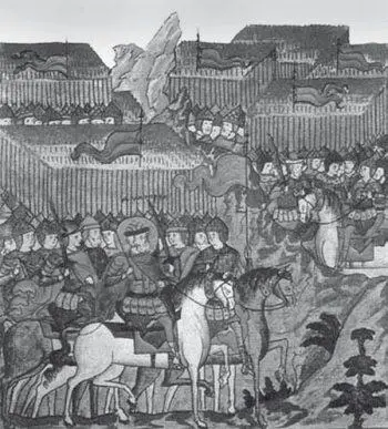 Дмитрий Донской перед войском Миниатюра из лицевого Жития Сергия - фото 171