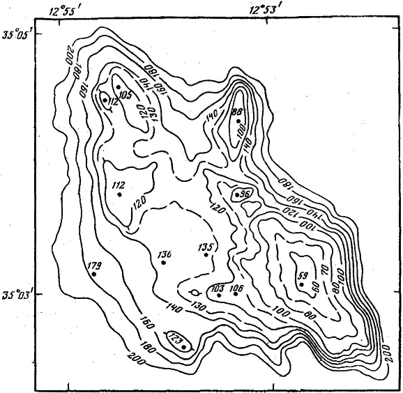 Рис 2 Батиметрическая карта вершины подводной горы Ампер Марова Евсюков - фото 3
