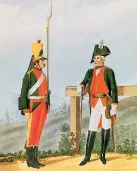 Рядовой и оберофицер пехотного полка 17861796 гг Государственный герб - фото 35
