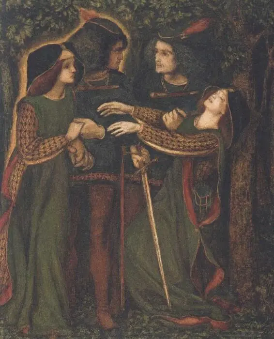 Dante Gabriel Rossetti HOW THEY MET THEMSELVES Watercolour Circa 18601864 - фото 13
