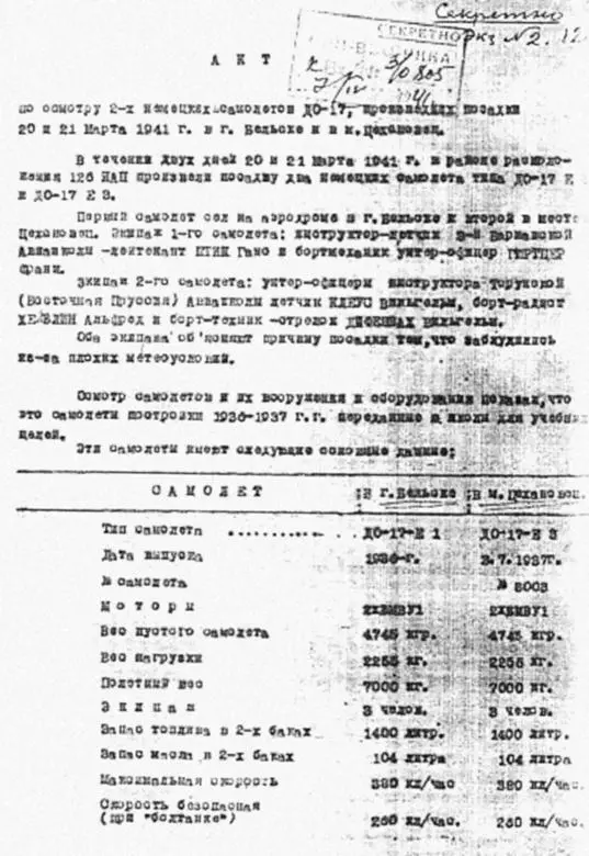 Первая Страница акта по осмотру немецких самолетов последняя Страница того - фото 313