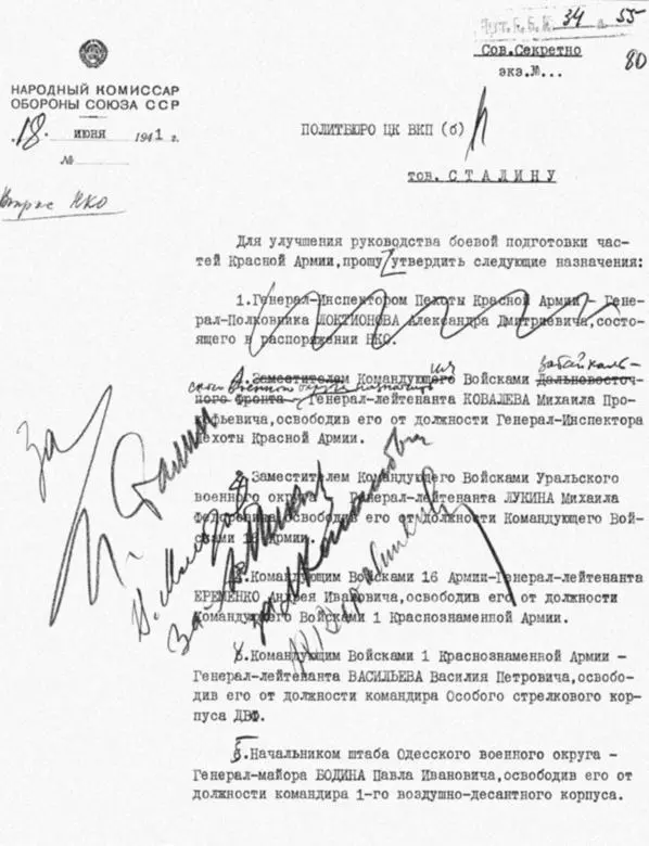 Решение Политбюро 3455 от 19 июня 1941 г Это первая страница последнего - фото 398