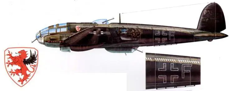 Не111Р2 F из KG55 Greif Франция конец 1940 г Нижние и боковые - фото 188