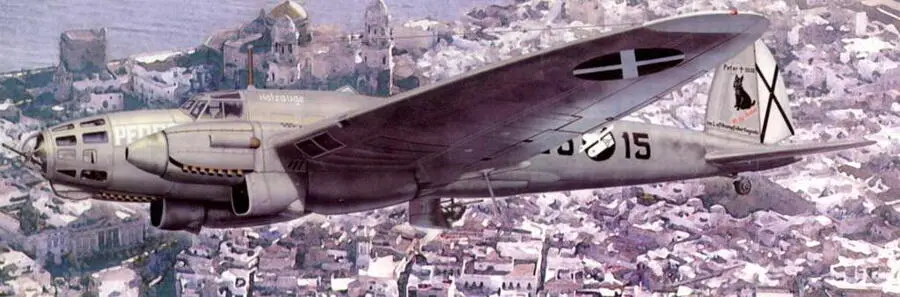 В полете Pedro один из He 111 В1 2515 4го стаффеля 88й KG Летом - фото 196