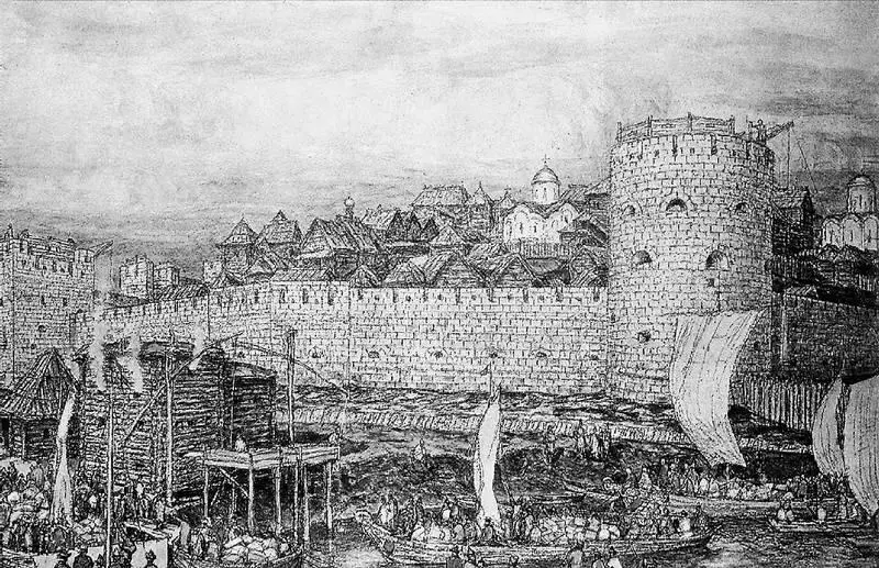 Москва белокаменная Кремль при Дмитрии Донском Художник А М Васнецов - фото 32
