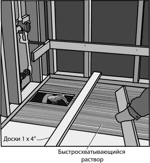 Рис 739 г Нанесите раствор и уложите доски 1x4 25x100 мм в качестве - фото 285