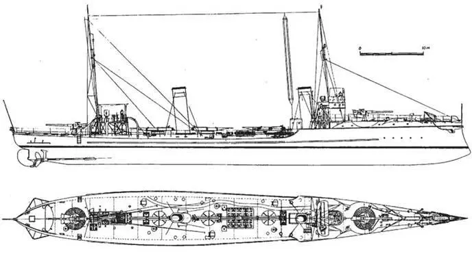 Эскадрвнный миноносец Москвитянин 1914 г Наружный вид и вид сверху - фото 42
