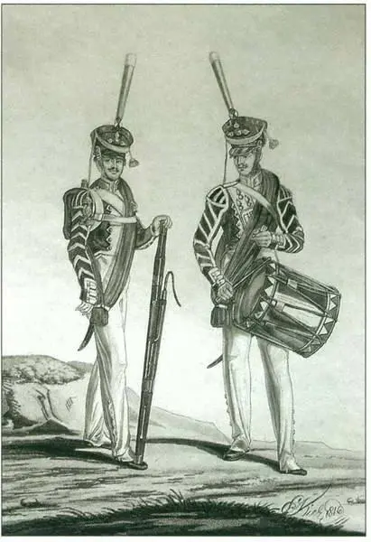 Музыкант и батальонный барабанщик гренадерского полка ЛИ Киль 1816 г - фото 15