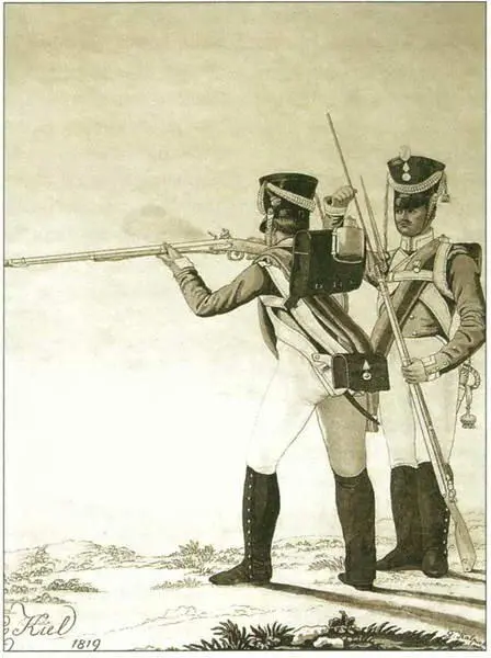 Егерь и унтерофицер егерского полка ЛИ Киль 1815 г Для нового - фото 25