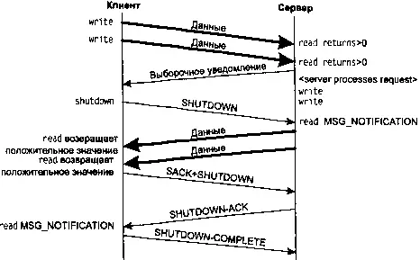 Рис 94 Закрытие ассоциации SCTP вызовом shutdown Обратите внимание что на - фото 81