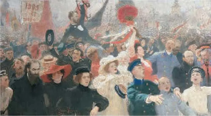 Картина Репин ИЕ Манифестация 17 октября 1905 года Члены либеральной - фото 2