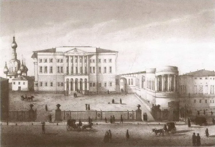 Вид старого и нового здания Московского университета Художник Л Феррари 1860 - фото 9