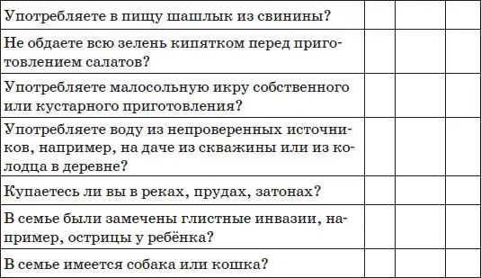 Тест Имеется ли у вас паразитарное заболевание Инструкция За каждый ответ - фото 5