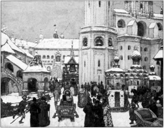 Площадь Ивана Великого в Кремле XVII век Художник А М Васнецов Книжные - фото 23