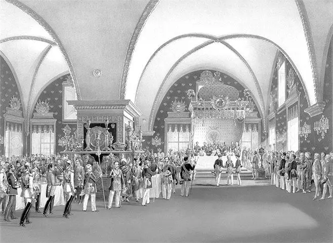 Обед в Грановитой палате во время коронации Александра II в 1856 г Тем не - фото 31