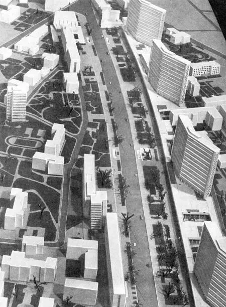 Проект комплекса проспекта Калинина Макет 1961 г Из текста постановления - фото 199