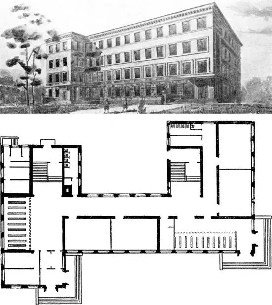 Проект школы на Переяславской улице Арх КС Рыжков1935 г План 1го этажа - фото 22