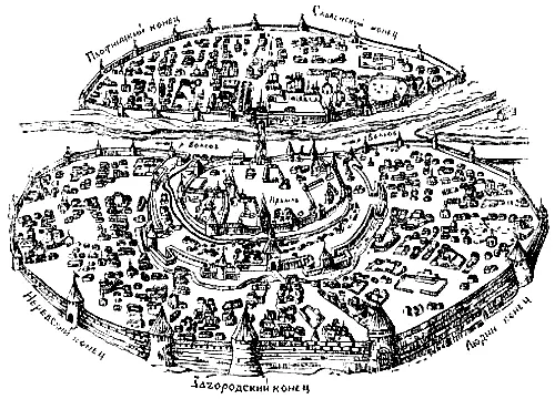 Древний план Новгорода изображенный на Знаменской иконе конца XVII века - фото 5