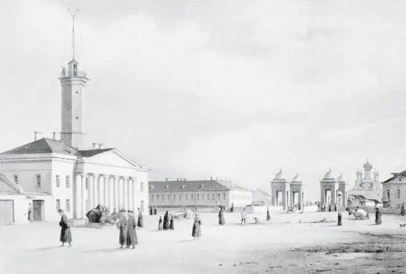 Площадь у СтароКалинкиного моста Литография ФВ Перро Около 1840 г - фото 61