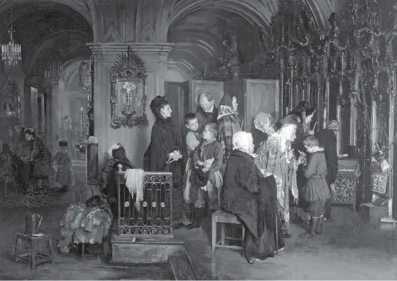 Перед исповедью 1877 г Худ Алексей Корзухин Раздается голос священника И - фото 20