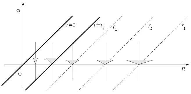 Рис Д1 Пространствовремя геометрии Шварцшильда в сопутствующих координатах - фото 102