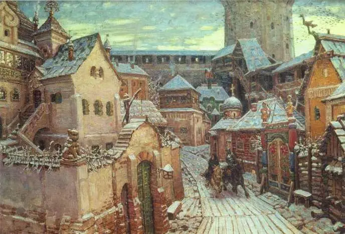 A M Васнецов Гонцы Ранним утром в Кремле Начало XVII века 1913 г А - фото 37