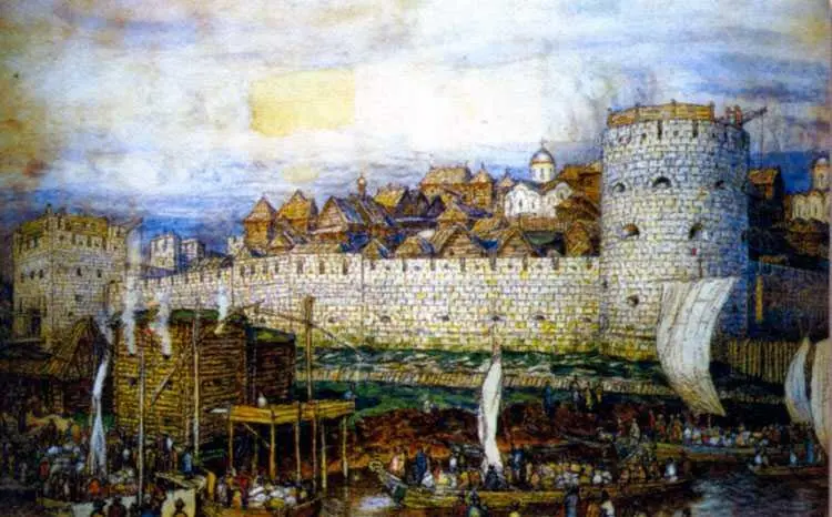 A M Васнецов Московский Кремль при Дмитрии Донском 1912 г К В - фото 51