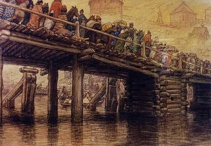 A M Васнецов Деревянный мост через Москвуреку 1910е гг А П - фото 54