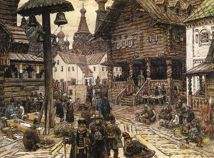 A M Васнецов На Крестце в Китайгороде 1902 г А П Рябушкин Свадебный - фото 60