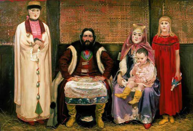 А П Рябушкин Семья купца XVII века 1897 г К Е Маковский Святочное - фото 63