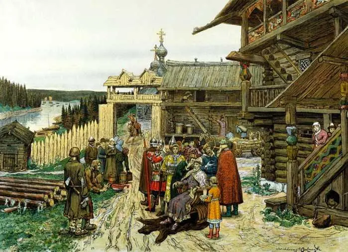 A M Васнецов Двор удельного князя 1896 г А П Рябушкин Едут Народ - фото 65