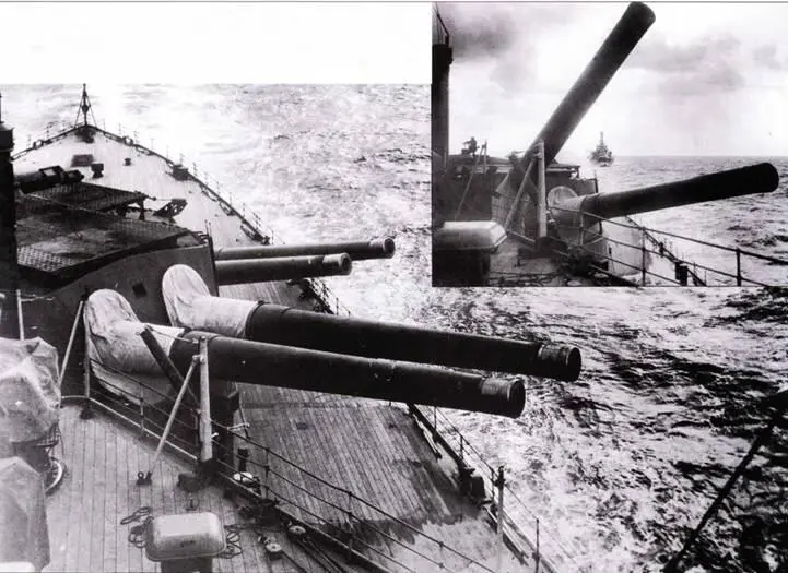 Кормовые башни главного калибра линейного крейсера Худ практические стрельбы - фото 59