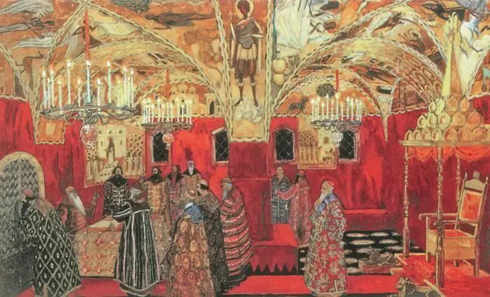 В Грановитой палате Московского Кремля Заседание Боярской думы в 1541 г - фото 45