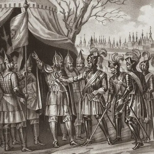 Свидание князя Михаила Шуйского со шведским полководцем Делагарди 1609 г - фото 379