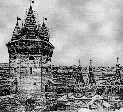Семиверхая башня на Волхонке бывшая на месте храма Христа Спасителя Картина - фото 114