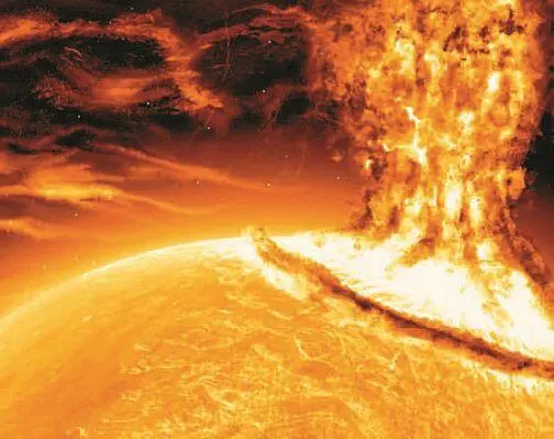 Взрыв на солнце Облако космической пыли Астероиды - фото 16