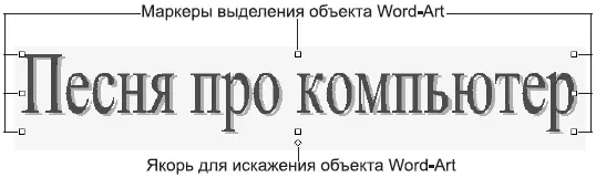 Рис 330Графический объект WordArt Обратите внимание на восемь маркеров на - фото 97