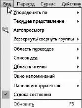 Рис 428Команда меню Вид Верхняя часть этого меню будет зависеть от того что - фото 528