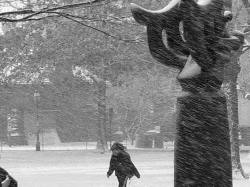 Рис 631Снегопад застиг и прохожего и фотографа Ловить за хвост - фото 148