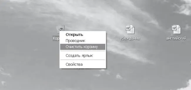 4 Находим ОЧИСТИТЬ КОРЗИНУ 5 Кликаем левой кнопкой мыши 2 раза 6 - фото 3