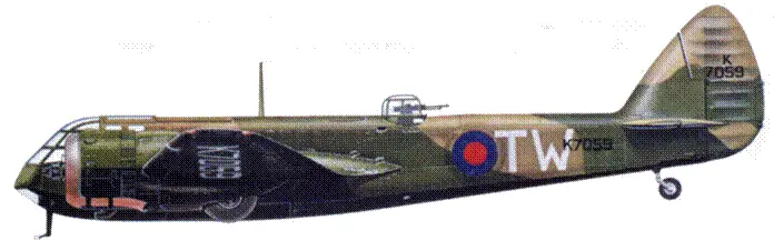 Бленхейм Mk I 90й эскадрильи зимой 193839 годов Самолет имел затененные - фото 149