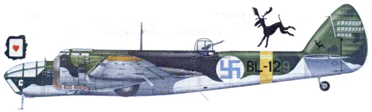 Бленхейм Mk IV из бомбардировочной эскадрильи LeLV 42 ВВС Финляндии конец - фото 152