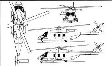 Схема вертолета NH90 Шасси трехопорное с носовой опорой убираемое - фото 96
