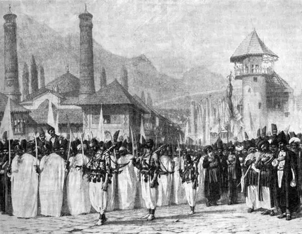 Религиозная процессия на празднике Мохаррем в Шуше 1865 г Рисунок В - фото 18