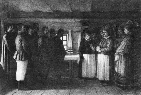 Духоборы на молитве 1865 г Рисунок Верещагин со слов старых и молодых - фото 19