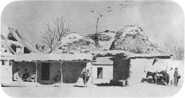 Постоялый двор близ Ташкента 1867 г Рисунок Здесь в Ташкенте скрещивались - фото 32