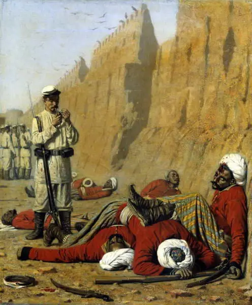 После неудачи побежденные 1868 г Обе картины обличают жестокость - фото 45
