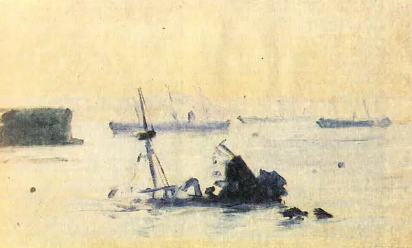 После морского боя Затопленный испанский флот 1902 г Этюд К сожалению - фото 209